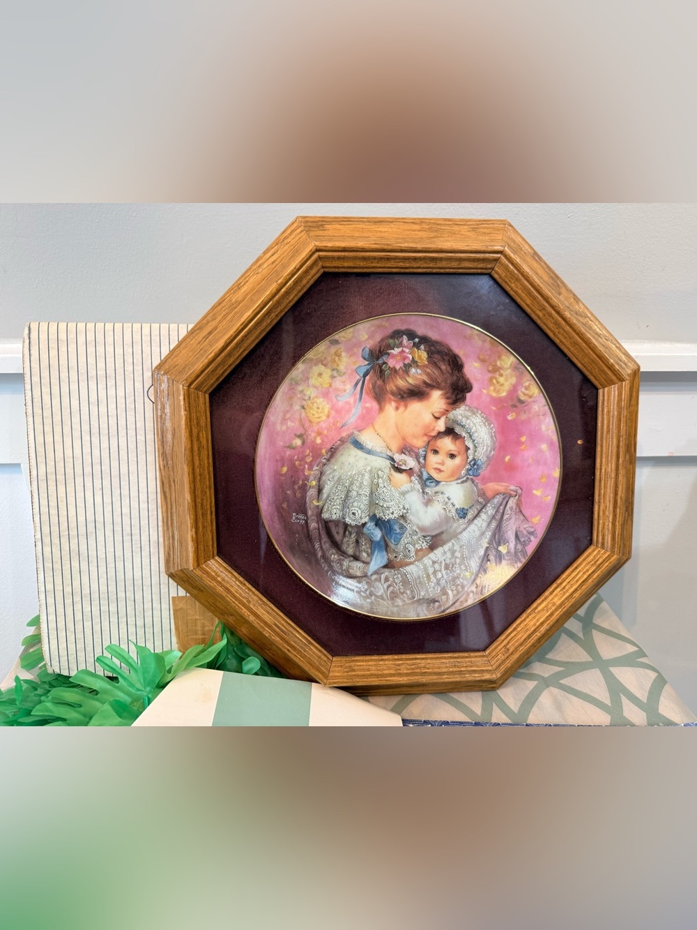 W.S. George "Cherished Moment” Framed Collectible Plate